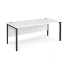 White Maestro 25 800mm deep straight desk with bench leg by Dams, showing smooth surface and sturdy construction.