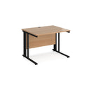 Dams Maestro 25 800mm deep straight desk with cable-managed leg in beech wood finish, modern office furniture design