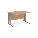 Dams Maestro 25 800mm deep straight desk with cable managed leg in beech finish, sturdy workspace for home or office use.