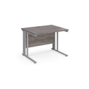 Dams Maestro 25 800mm deep straight desk in grey oak with cable-managed leg for organized workspace.
