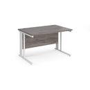 Dams Maestro 25 800mm deep straight desk with cable-managed grey oak leg and tabletop, modern office furniture design