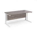 Dams Maestro 25 800mm deep straight desk in grey oak finish with cable managed legs, ideal for modern office spaces.