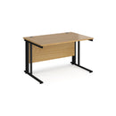 Dams Maestro 25 800mm deep straight oak desk with cable-managed legs, modern office furniture for workspace organization
