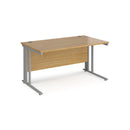 Dams Maestro 25 800mm deep straight oak desk with cable-managed legs, modern office furniture for workspace organization.