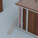 Dams Maestro 25 800mm deep oak straight desk with cable managed leg, showcasing a modern workspace furniture design