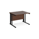 Dams Maestro 25 800mm deep straight desk with walnut finish and cable-managed leg for organized workspace.