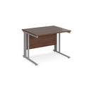 Dams Maestro 25 800mm deep straight walnut desk with cable-managed leg and modern design.