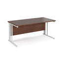 Dams Maestro 25 800mm deep straight desk with walnut finish and cable-managed leg, showcasing sleek modern office furniture.