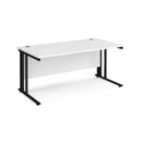 Dams Maestro 25 white 800mm deep straight desk with cable-managed legs, showing a sleek modern workspace setup.