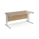 Dams Maestro 25 800mm deep straight desk with Kendal Oak finish and cantilever legs, showcasing sleek modern office furniture.