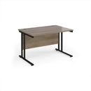 Dams Maestro 25 800mm deep straight desk with Nebraska Oak finish and cantilever legs, ideal for modern office spaces