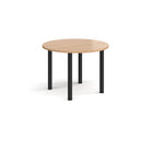 Circular radial leg meeting table in beech wood by Dams, featuring a modern design and sturdy construction.