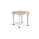 Dams Circular Radial Leg Meeting Table with beech wood finish, showcasing its round top and radial leg design.