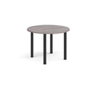 Grey oak circular radial leg meeting table by Dams with a modern design and sturdy metal legs.