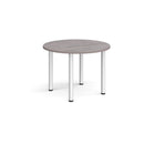 Dams Circular Radial Leg Meeting Table in Grey Oak finish with a modern design and radial leg support.