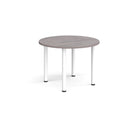 Dams Circular Radial Leg Meeting Table in grey oak finish with a sleek round tabletop and radial leg design.