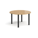 Dams Circular Radial Leg Meeting Table in oak wood with a round tabletop and radial leg design.