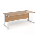Dams Contract 25 800mm deep straight desk with cantilever legs in beech finish, showcasing a sleek office workspace design.