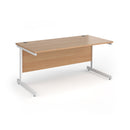Dams Contract 25 800mm deep straight desk with cantilever legs in beech finish, featuring a sleek modern design.