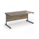 Dams Contract 25 800mm deep straight desk with Nebraska Oak finish and cantilever legs, ideal for modern office workspace.