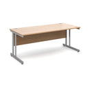 Dams Momento 800mm deep straight desk with cantilever legs in beech finish, modern office furniture with clean design
