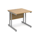 Dams Momento 800mm deep straight oak desk with cantilever legs, modern office furniture for workspace setup