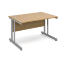 Dams Momento 800mm deep straight desk with oak finish and cantilever legs, modern office furniture for workspace setup.