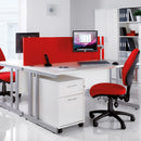 Dams Momento 800mm deep straight desk with oak finish and cantilever legs, modern office furniture for workspace organization