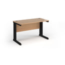 Dams Vivo 600mm deep straight desk in beech wood finish, showcasing clean lines and smooth surface for modern office workspace