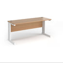 Dams Vivo 600mm deep straight desk in beech finish, featuring a sleek wooden surface and sturdy straight design.