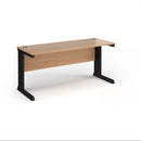 Vivo 600mm deep straight desk in beech wood by Dams, showing the clean, modern design and smooth surface.