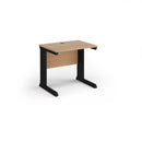 Dams Vivo 600mm deep straight desk in beech wood finish showing smooth tabletop and sturdy straight design.