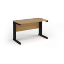 Dams Vivo 600mm deep straight oak desk with clean lines and smooth surface, ideal for modern office or workspace setup.