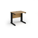 Dams Vivo 600mm deep straight oak desk showing a spacious rectangular workspace with a smooth wood finish and sturdy legs.