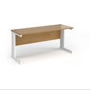 Vivo 600mm deep straight desk in oak wood with clean lines and a sturdy Dams design, suitable for modern office spaces.