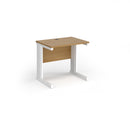 Dams Vivo 600mm deep straight oak desk with clean lines and smooth surface, ideal for modern office workspace.