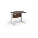 Vivo 600mm deep straight desk in walnut wood finish with clean lines and sturdy construction, designed by Dams.