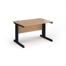 Dams Vivo 800mm deep straight desk in beech wood with a sleek, modern design and sturdy straight legs.