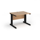 Dams Vivo 800mm deep straight desk in beech wood finish, featuring a spacious workspace and sleek modern design.