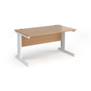 Dams Vivo 800mm deep straight desk in beech wood finish with a sleek, modern design and sturdy straight tabletop.