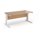 Dams Vivo 800mm deep straight desk in beech wood finish, featuring a sleek, modern design with a spacious work surface.