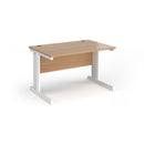 Dams Vivo 800mm deep straight desk in beech wood finish, showing the smooth surface and sturdy straight design.