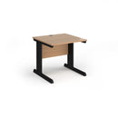 Dams Vivo 800mm deep straight desk in beech finish, showcasing smooth wooden surface and sturdy straight design.