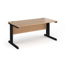 Dams Vivo 800mm deep straight desk in beech wood finish, showing its clean, modern design and sturdy straight tabletop.