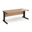 Vivo 800mm deep straight desk in beech wood finish by Dams, showcasing its sleek surface and modern design.