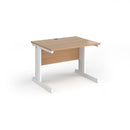 Dams Vivo 800mm deep straight desk in beech wood finish, showing clean lines and sturdy tabletop for modern workspace setup.