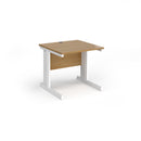 Dams Vivo 800mm deep straight oak desk with clean lines and smooth wooden surface for modern office workspace.