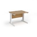 Dams Vivo 800mm deep straight oak desk with clean lines and smooth wooden surface, ideal for modern office or workspace.