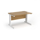 Dams Vivo 800mm deep straight oak desk with clean lines and modern design, showing the smooth wooden surface and sturdy legs.