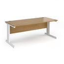 Dams Vivo 800mm deep straight oak desk with clean lines and wooden finish, ideal for office or home workspace setup.